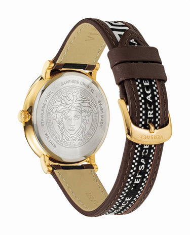 VERSACE Armbanduhr V CIRCLE 42MM-D/BLK S/BRW IP1NBROWN STRAP W/BLK RIBBON VEBQ016 19